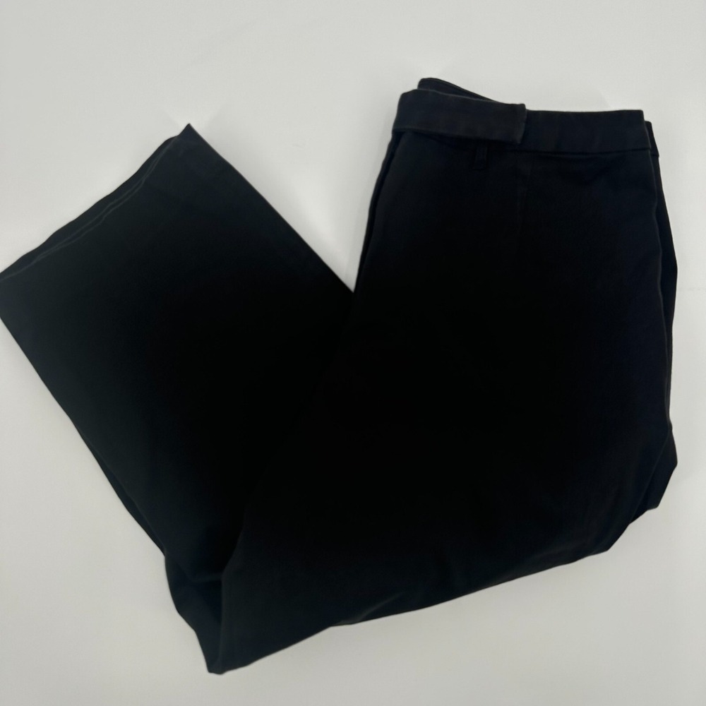 Pendleton Petite Black Cropped Pants Womens 12P Cotton Stretch Straight Leg Work